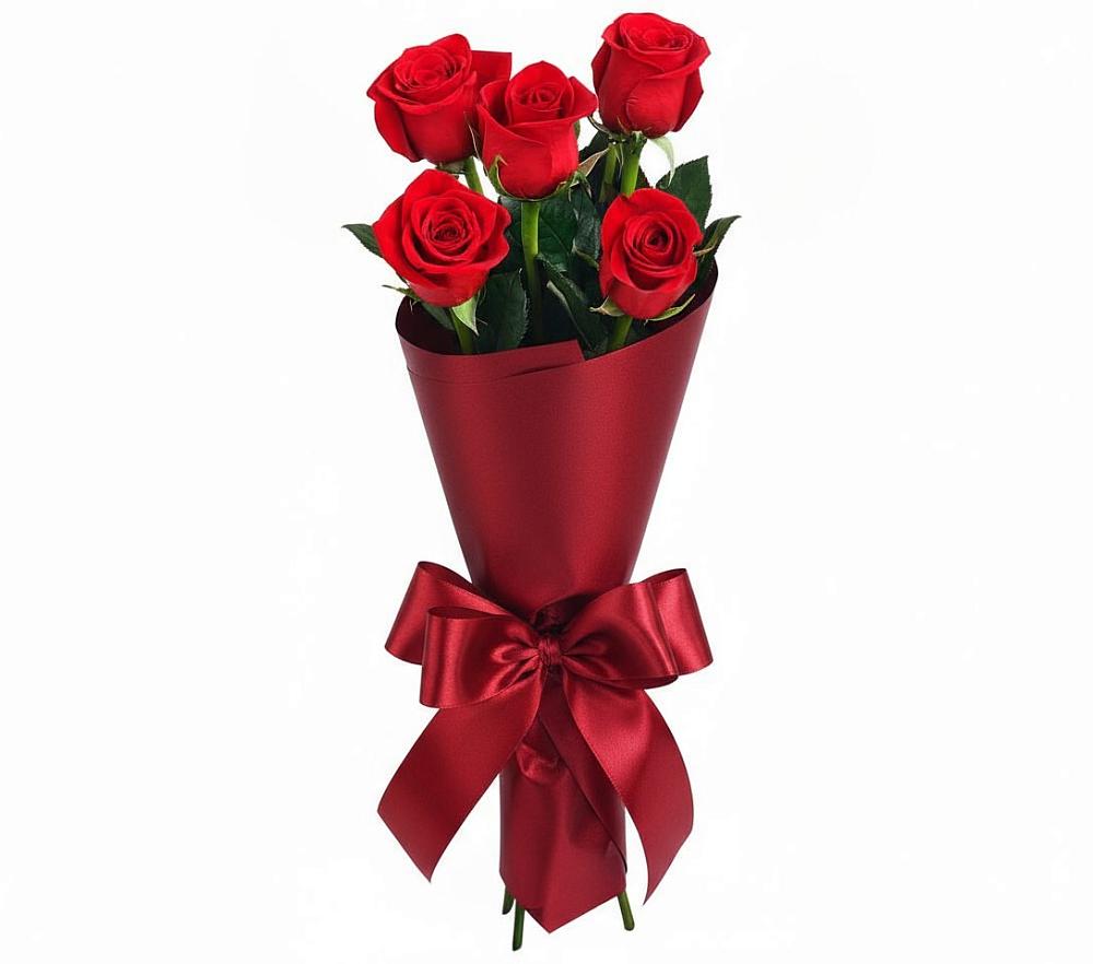 Букет 5 Красных роз Эдлесс Лав в Североонежск