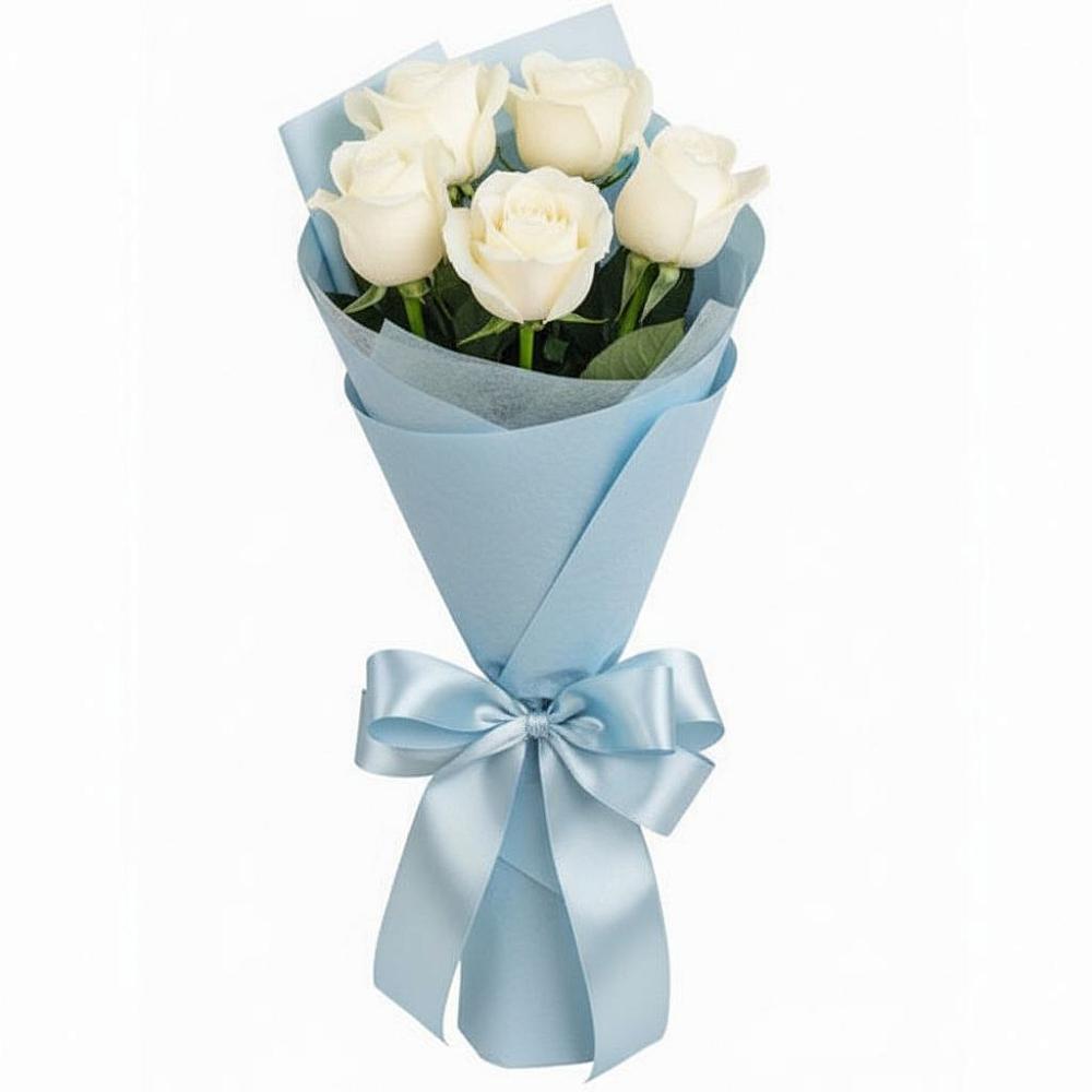 Букет 5 Белых роз Проуд в Североонежск