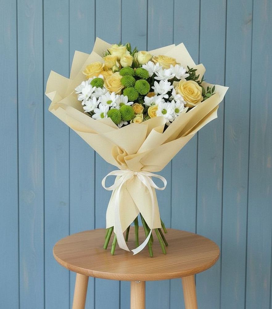 Букет цветов из: Хризантемы и Розы в Североонежск