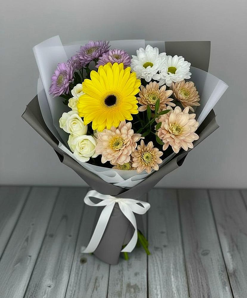 Букет цветов из: Розы, Герберы и Хризантемы в Североонежск