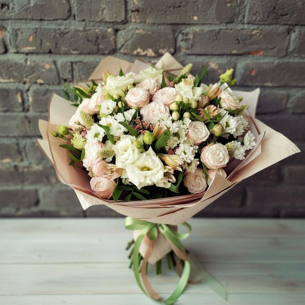 Букет цветов из: Альстромерии, Розы и Хризантемы в Североонежск