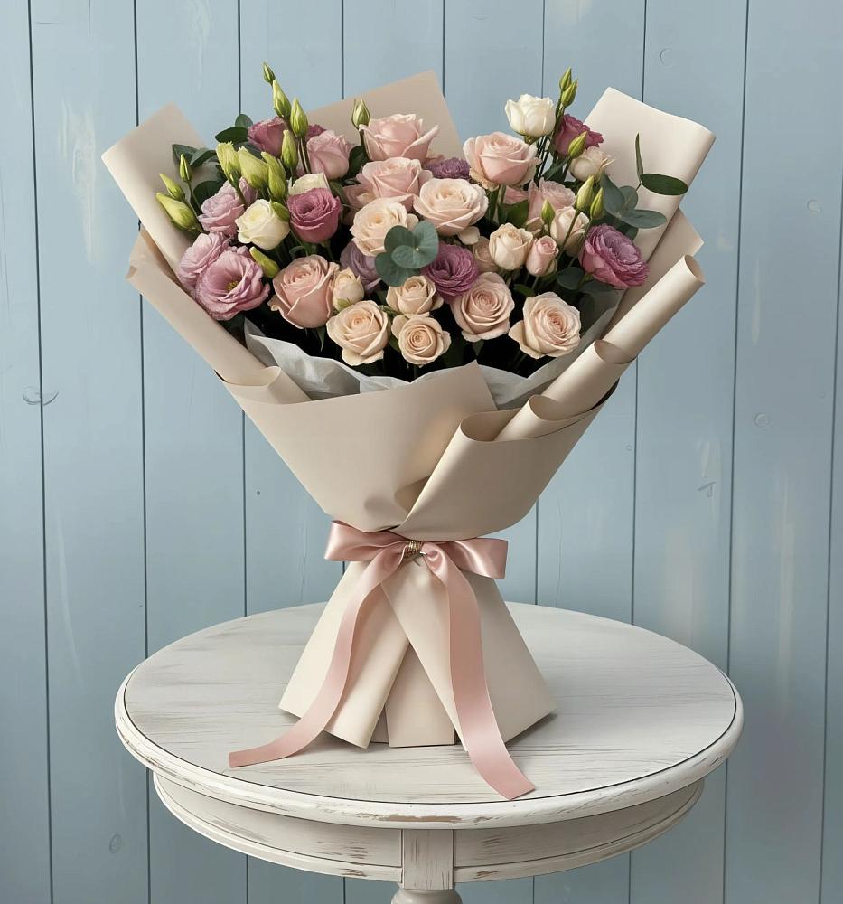 Букет цветов из: Розы и Лизиантусы в Североонежск